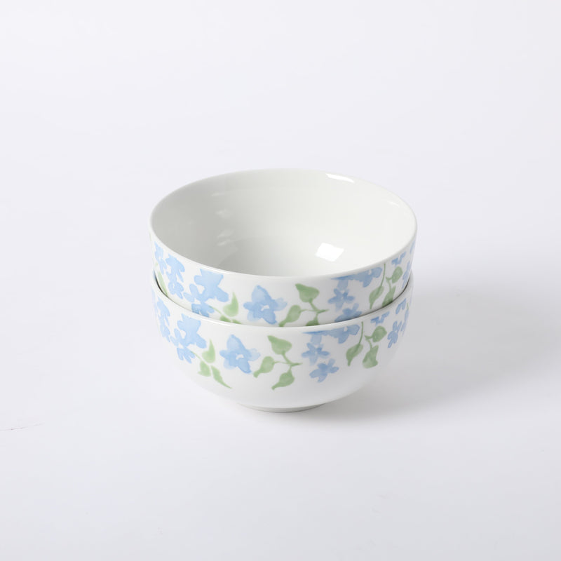 Gibson Home Garden Aisle 2pc 6" Cereal Bowl Set - Blue - Decorated - Fine Ceramic - Color Sleeve