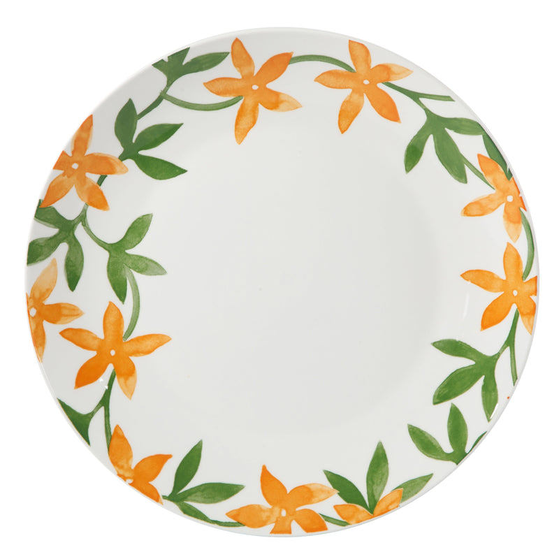 Gibson Home Surrey Hill 12pc Dinnerware Set - Yellow / Green - Decorated - Fine Ceramic - Gift Box