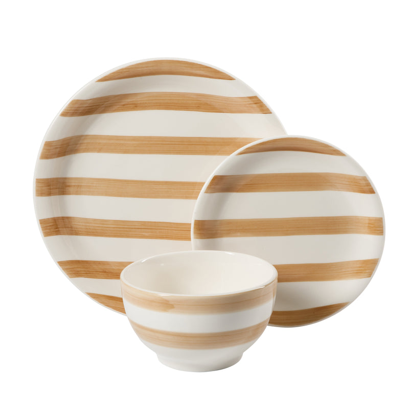 Gibson Home Kenwood Shores 12pc Dinnerware Set - Handpainted - Stoneware - Gift Box