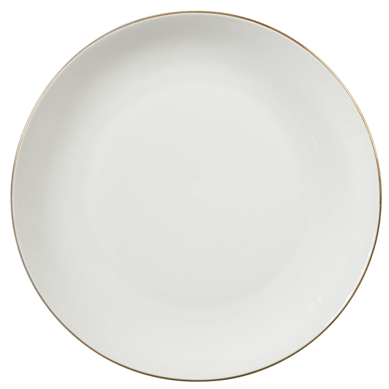 Gibson Home Ogalla - 30 pc Dinnerware Set - Gold Banded - 1.5 mm Band- Decorated - Fine Ceramic - Gift Box
