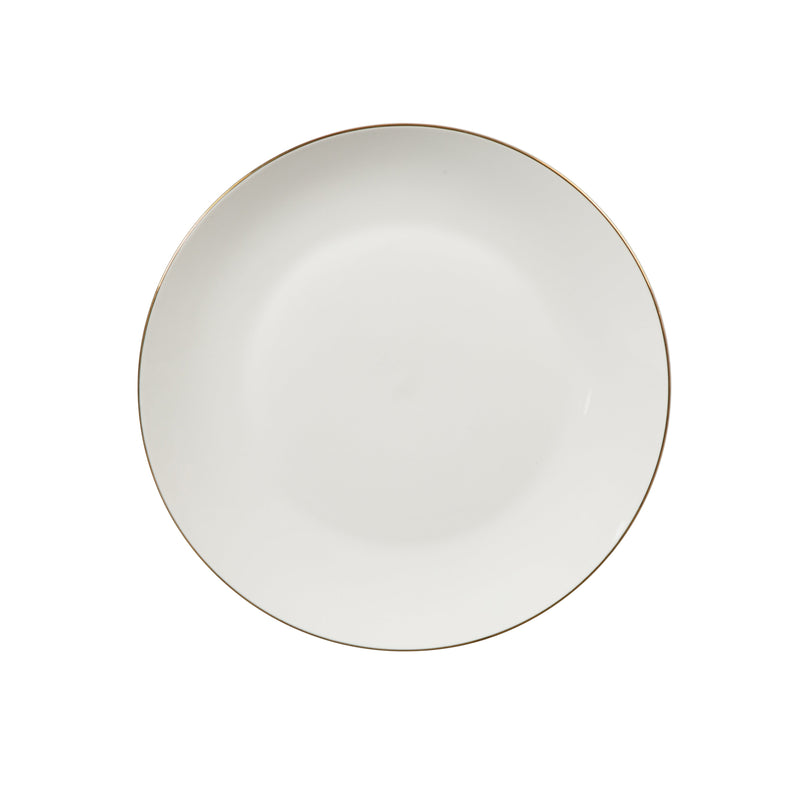 Gibson Home Ogalla - 30 pc Dinnerware Set - Gold Banded - 1.5 mm Band- Decorated - Fine Ceramic - Gift Box