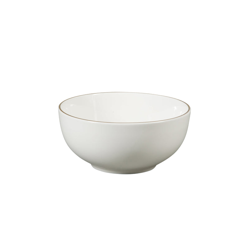 Gibson Home Ogalla - 30 pc Dinnerware Set - Gold Banded - 1.5 mm Band- Decorated - Fine Ceramic - Gift Box