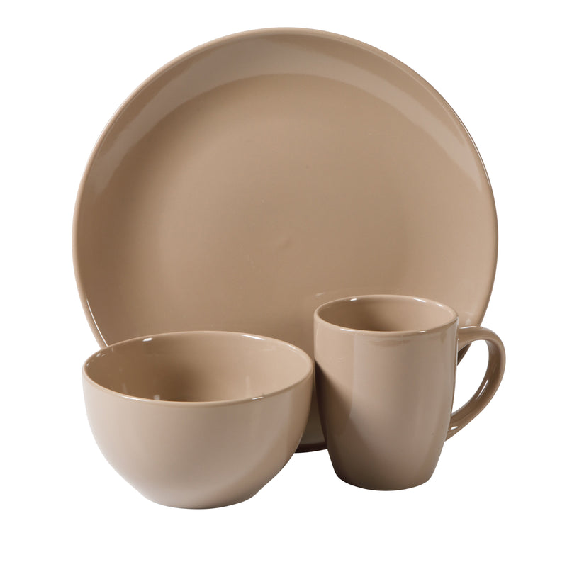 Gibson Home Everyday Plus 12pc Dinnerware Set - Glossy - Solid Color - Stoneware - Gift Box