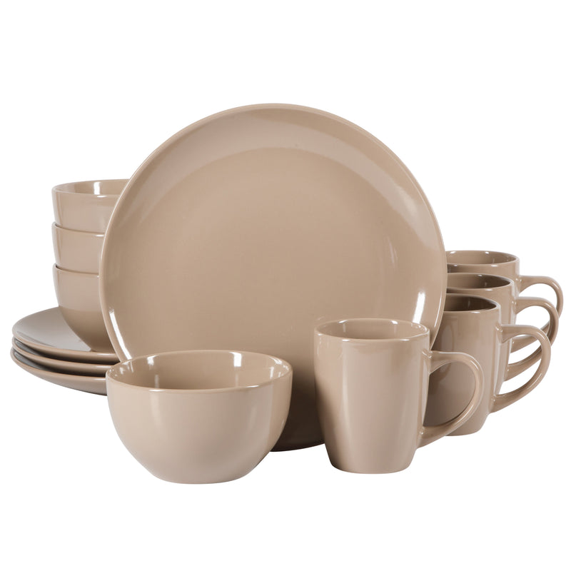 Gibson Home Everyday Plus 12pc Dinnerware Set - Glossy - Solid Color - Stoneware - Gift Box