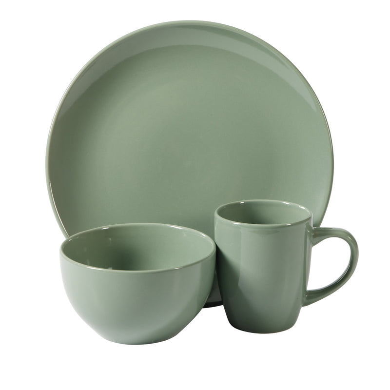 Gibson Home Everyday Plus 12pc Dinnerware Set - Glossy - Solid Color - Stoneware - Gift Box