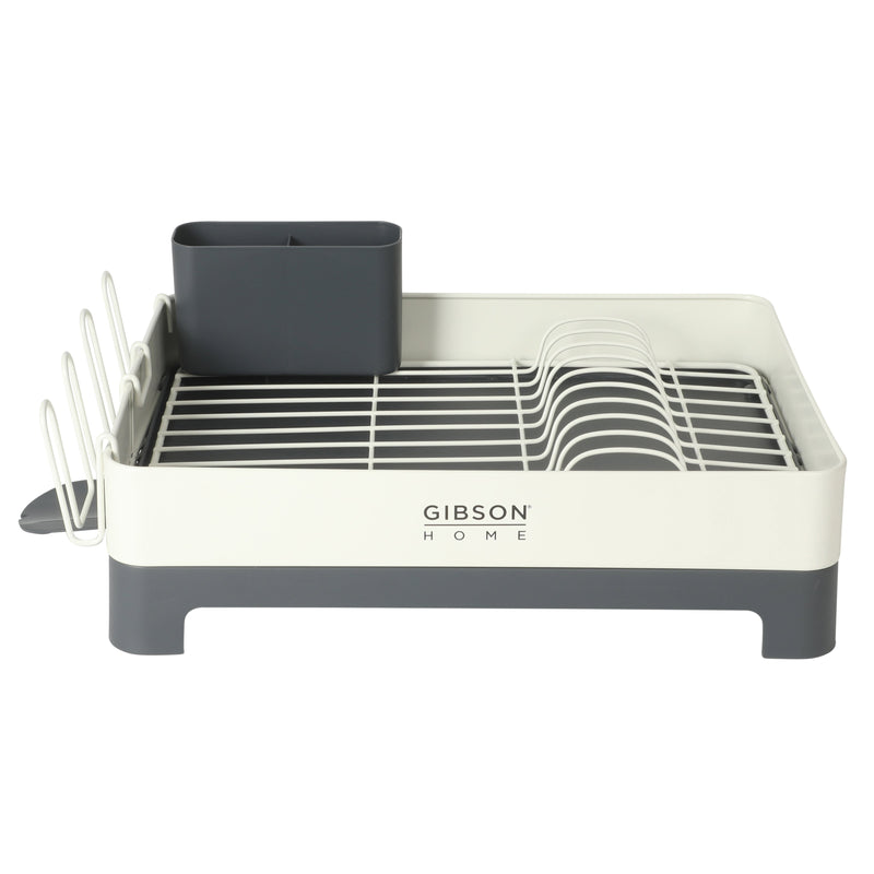 Gibson Home Stainless Steel - 16.3 in L (including the drip water 19.3in) Dish Rack - Galvanized Board w/ Powder Coat - Silk Logo Print - Color Sleeve w/ Remailer
