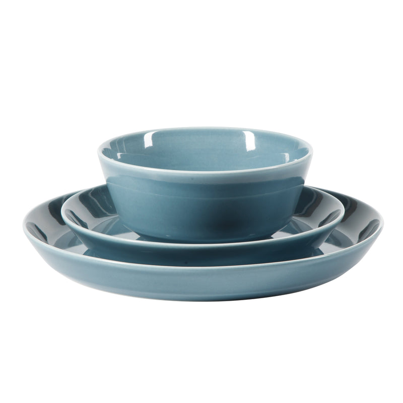 Gibson Elite Sunlit Mist 12pc Dinnerware Set - Solid Color - Stoneware -Gift Box