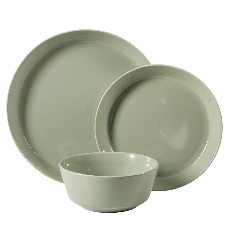 Gibson Elite Sunlit Mist 12pc Dinnerware Set - Solid Color - Stoneware -Gift Box