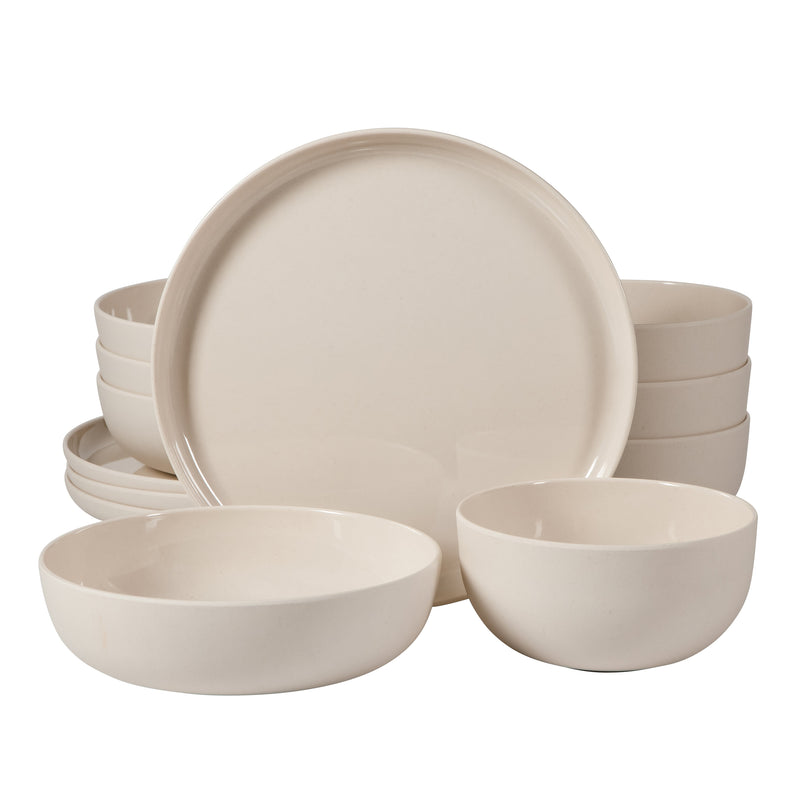 Gibson Home Candy Skies 12pc Wheatstraw Dinnerware Set - Solid Color - 2800G - Gift Box