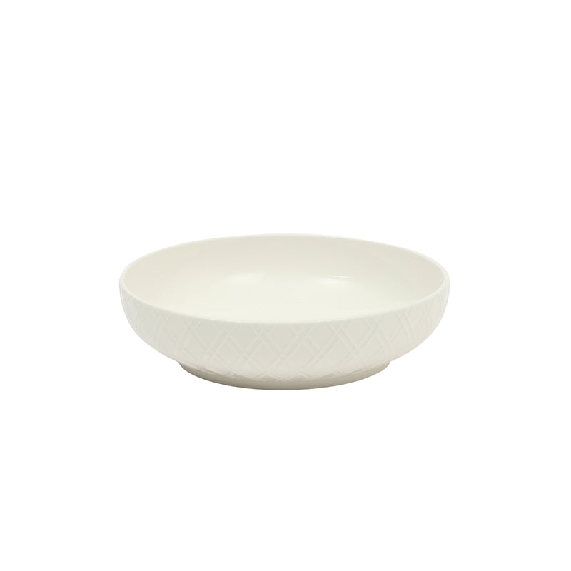 Gibson Home Great Essentials 2pc 8.25" Dinner Bowl Set - Embossed - White - Fine Ceramic - Color Sleeve
