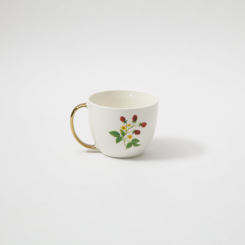 Gibson Home Inspired Gardens 17.5 oz Mug - Gold Handle w/ Decal - 4 Assorted Designs - Decorated - Fine Ceramic - Open Stock w/ UPC Label
