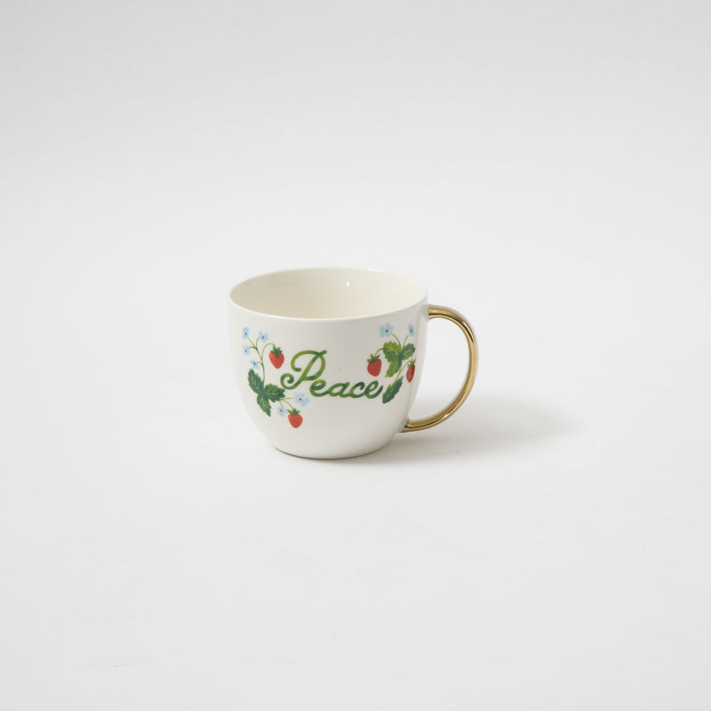 Gibson Home Inspired Gardens 17.5 oz Mug - Gold Handle w/ Decal - 4 Assorted Designs - Decorated - Fine Ceramic - Open Stock w/ UPC Label
