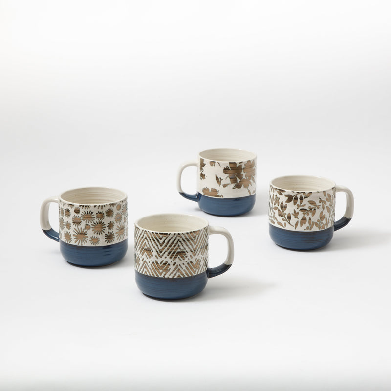 Gibson Home Spruce Garden 17oz Mug - 4 Assorted Designs - Wax Relief - Stoneware - Open Stock w/ UPC Label
