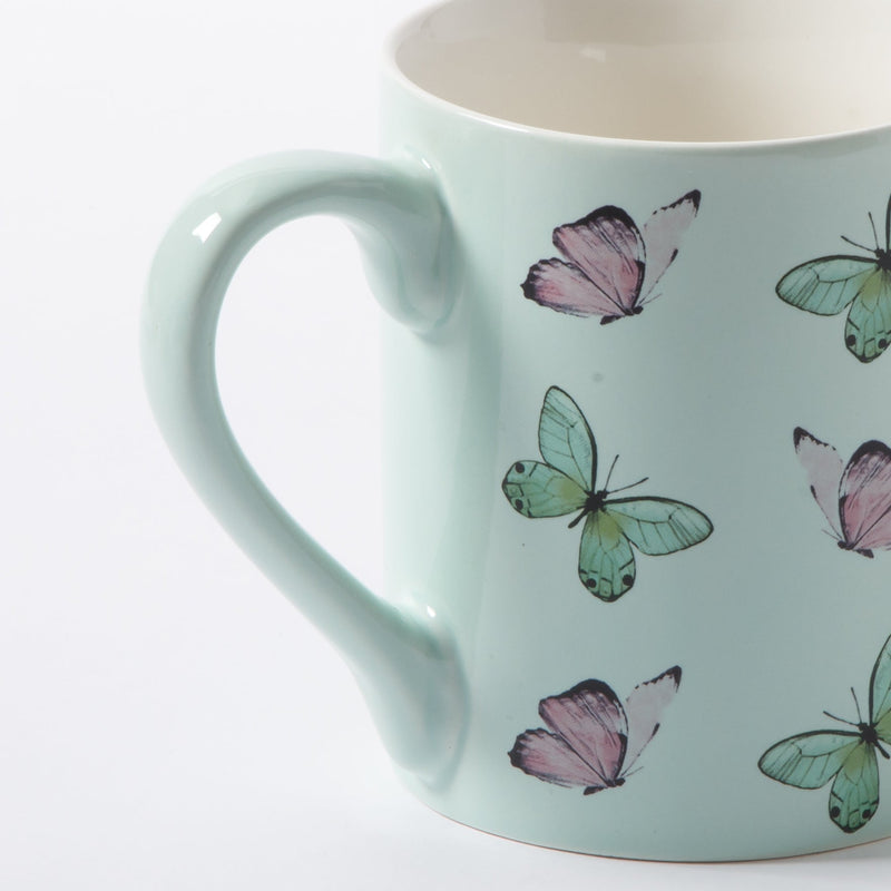 Gibson Home Butterfly Pop 18 oz Mug - 4 Assorted Designs - Decorated - Fine Ceramic - Open Stock w/ UPC Label
