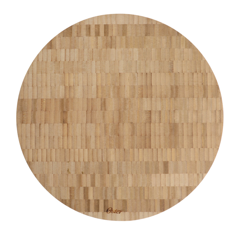 Oster Capeheart 14" Bamboo Cutting Board - Round - Oil Finished - Color Label