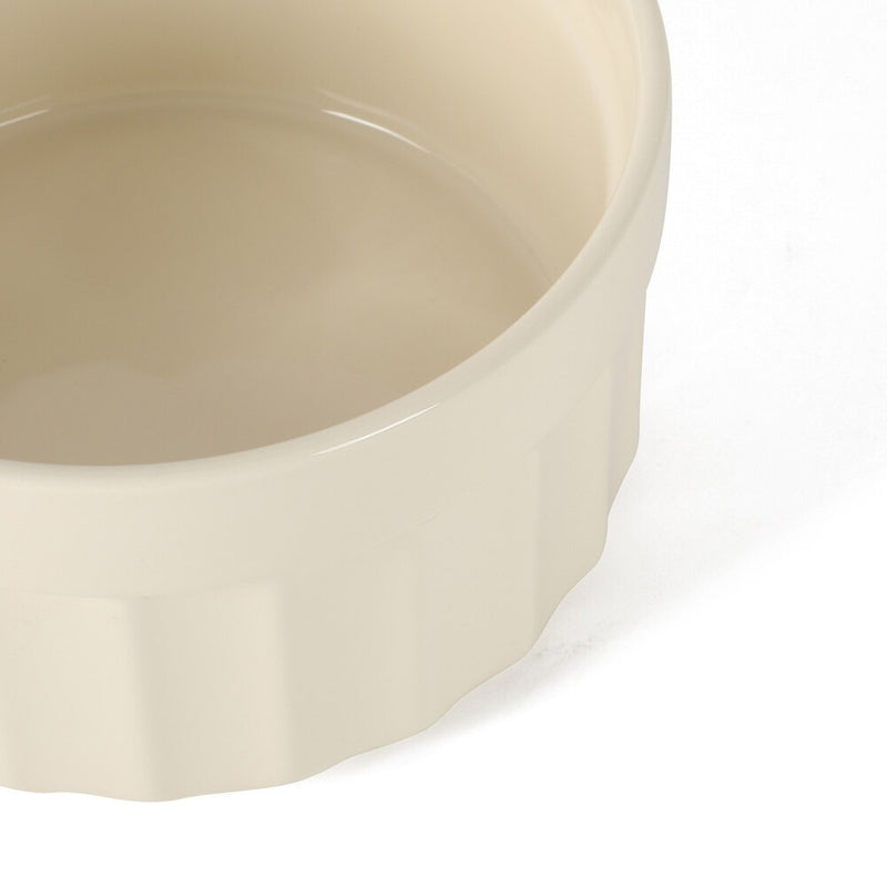 Martha Stewart Broadbrook 7.6" Round Storage w/ PP Lid- Round - Cream - Stoneware - Color Sleeve