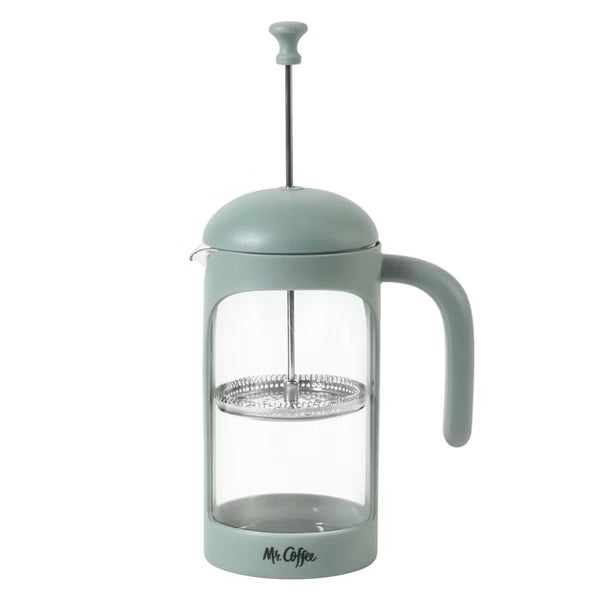 Mr. Coffee Retro Brew 31 oz Borosilicate Glass Coffee Press - PP Handle & Knob - Open Stock w/ Color Label
