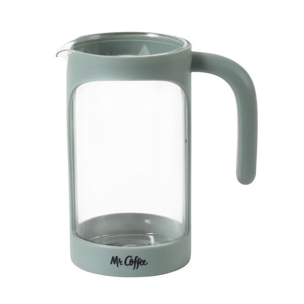 Mr. Coffee Retro Brew 31 oz Borosilicate Glass Coffee Press - PP Handle & Knob - Open Stock w/ Color Label