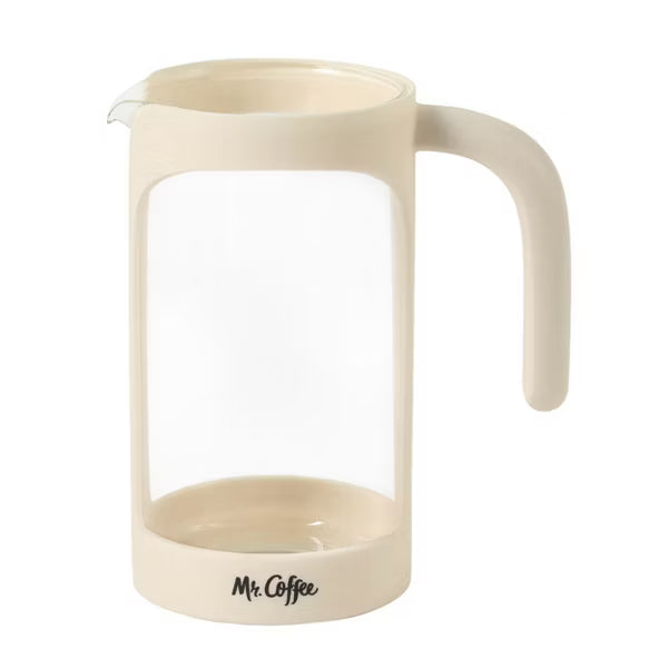 Mr. Coffee Retro Brew 31 oz Borosilicate Glass Coffee Press - PP Handle & Knob - Open Stock w/ Color Label