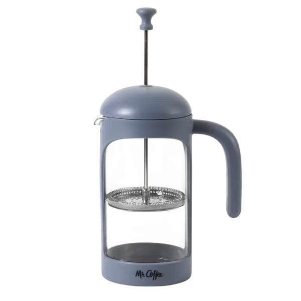 Mr. Coffee Retro Brew 31 oz Borosilicate Glass Coffee Press - PP Handle & Knob - Open Stock w/ Color Label