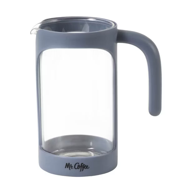 Mr. Coffee Retro Brew 31 oz Borosilicate Glass Coffee Press - PP Handle & Knob - Open Stock w/ Color Label