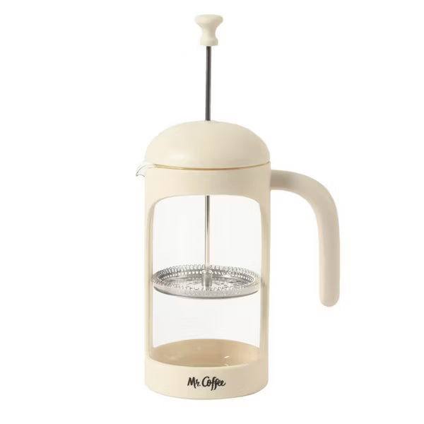 Mr. Coffee Retro Brew 31 oz Borosilicate Glass Coffee Press - PP Handle & Knob - Open Stock w/ Color Label