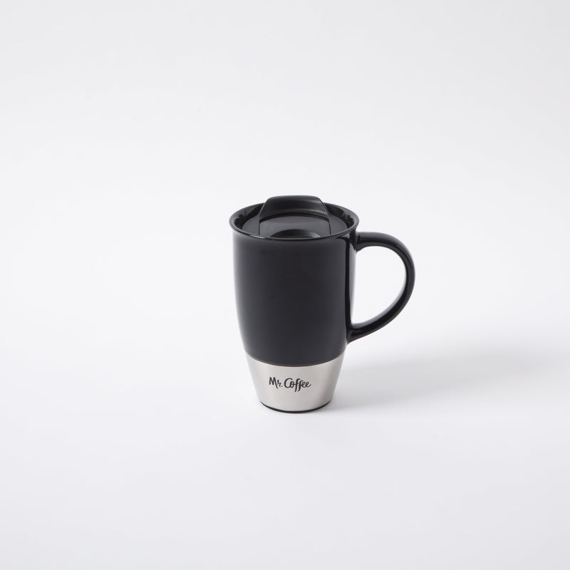 Mr. Coffee Coupleton 15oz Travel Cup w/ Lid - Stainless Steel & Stoneware - Open Stock
