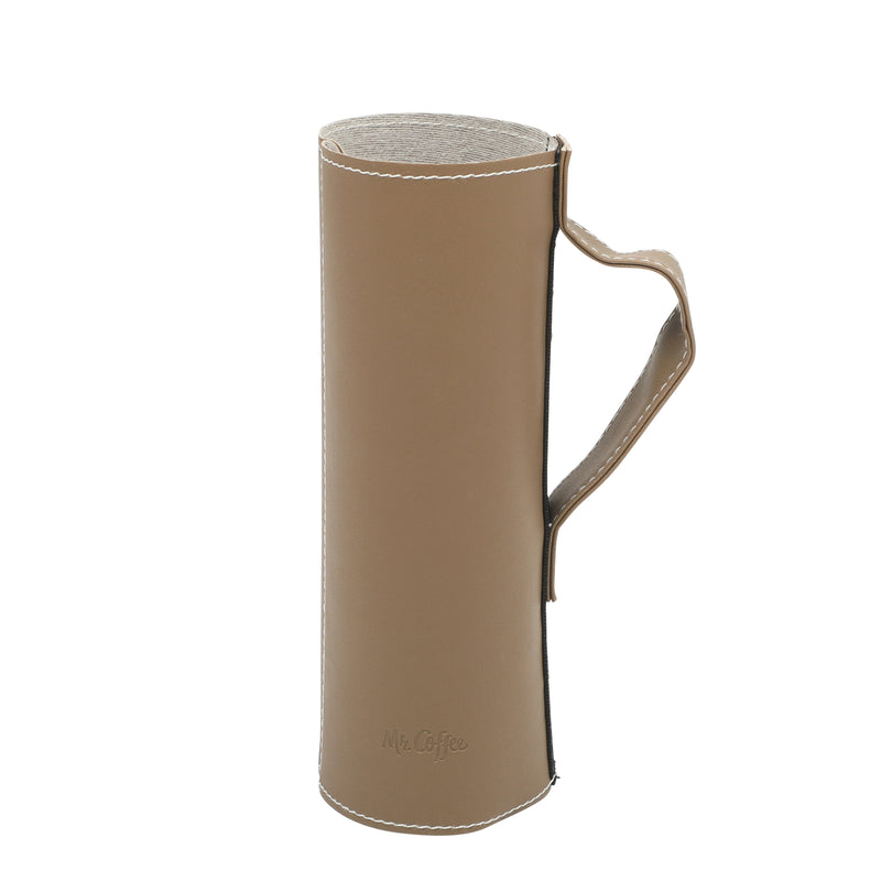 Mr. Coffee Leatherette 23oz Stainless Steel Double Wall Thermal Bottle w/ Lid & PU Handle - Black - Open Stock