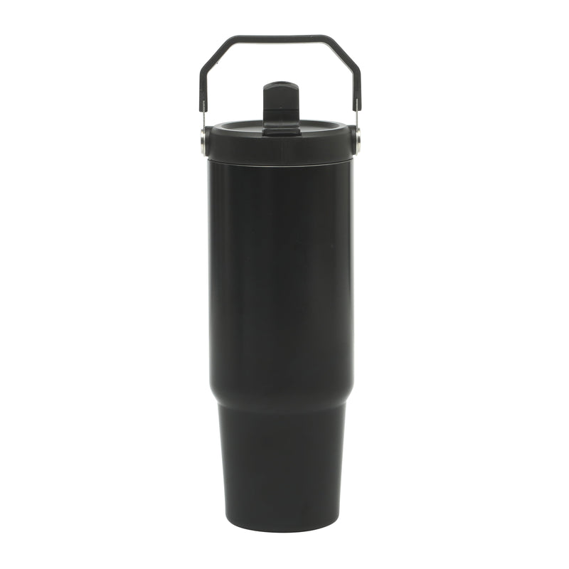 Gibson Home Marina 29 oz Stainless Steel Double Wall Tumbler w/ Handle & Straw - Open Stock w/ Color Sleeve