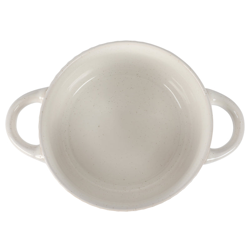 Gibson Elite Earlhart 2 pc 6" Soup Bowl Set - 2 Assorted Designs - Cream - Reactive Glaze - Stoneware - Color Sleeve