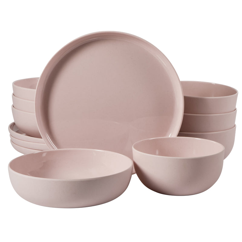 Gibson Home Candy Skies 12pc Wheatstraw Dinnerware Set - Solid Color - 2800G - Gift Box