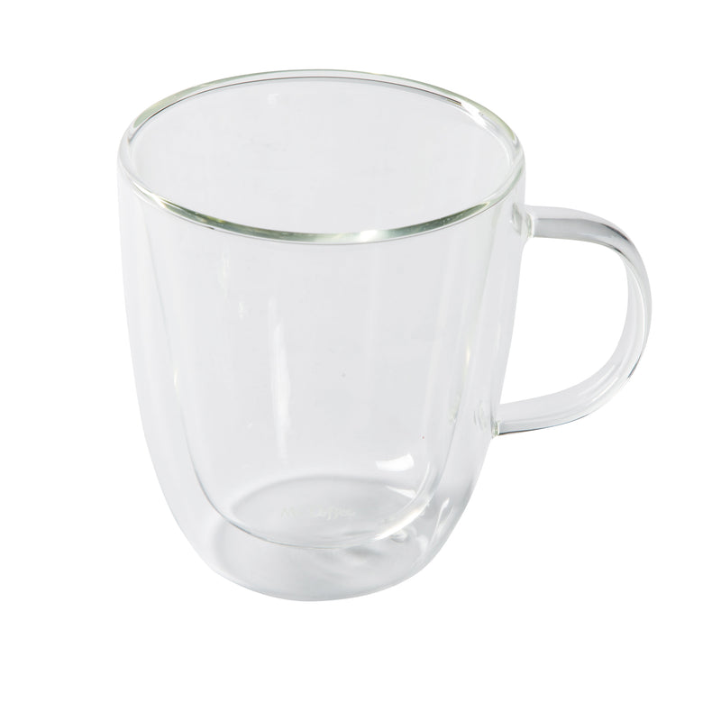 Mr. Coffee Retro Macchiato - 2pc 16 oz Double Wall Borosilicate Glass Mug Set - Clear - Handmade - Gift Box
