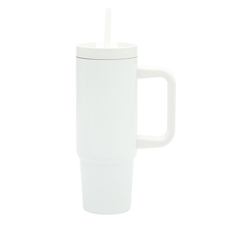 Gibson Home Marina 29 oz Double Wall Stainless Steel Tumbler w/ Handle and Straw - Open Stock w/ Color Sleeve