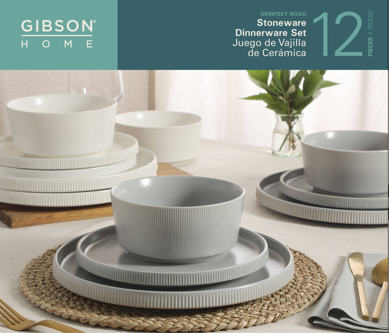 Gibson Home Dempsey Road 12pc Dinnerware Set - Solid Color - Stoneware - GBX
