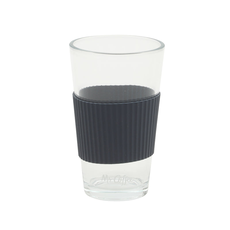 Mr. Coffee Sip Savvy - 4 pc 15oz Glass Tumbler w/ Lid & Straw - Factory Remailer