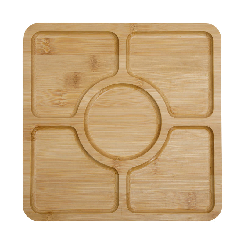 Gibson Home Rustic Insiprations 18pc Bamboo Charcuterie Board Kit w/ Fruit Tray - Gift Box w/ Remailer
