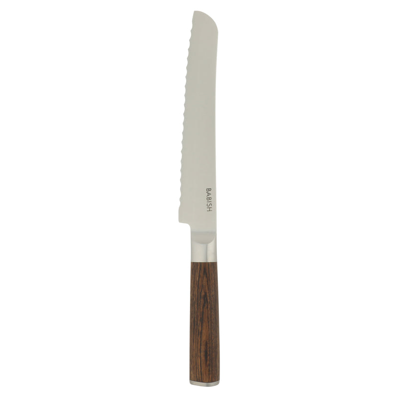 Babish 8" German Steel Bread Knife w/ Paka Wood Handle - Gift Box w/ Remailer
