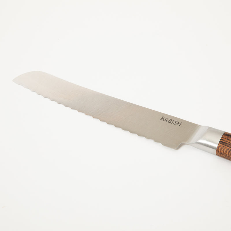 Babish 8" German Steel Bread Knife w/ Paka Wood Handle - Gift Box w/ Remailer