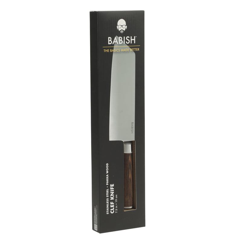 Babish 7.5" German Steel Clef Knife w/ Paka Wood Handle - Gift Box w/ Remailer