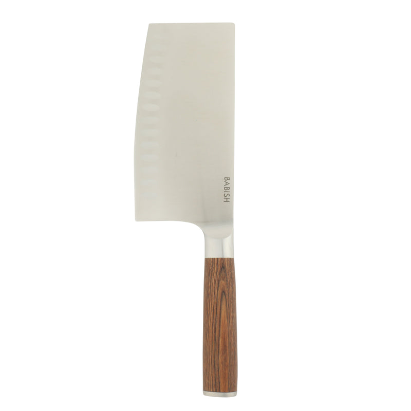 Babish 6.5" German Steel Cleaver w/ Paka Wood Handle - Gift Box w/ Remailer
