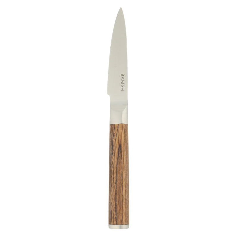 Babish 3.5" German Steel Paring Knife w/ Paka Wood Handle - Gift Box w/ Remailer