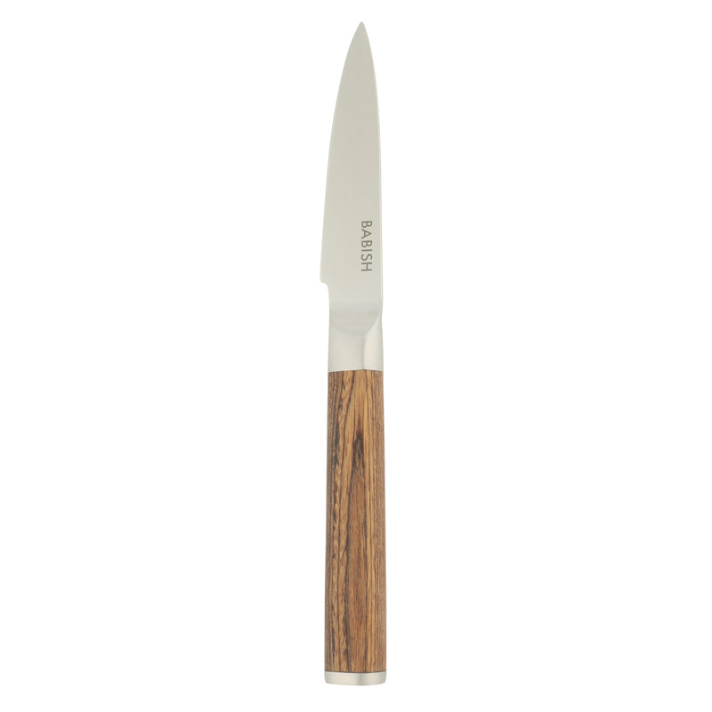 Babish 3.5" German Steel Paring Knife w/ Paka Wood Handle - Gift Box w/ Remailer
