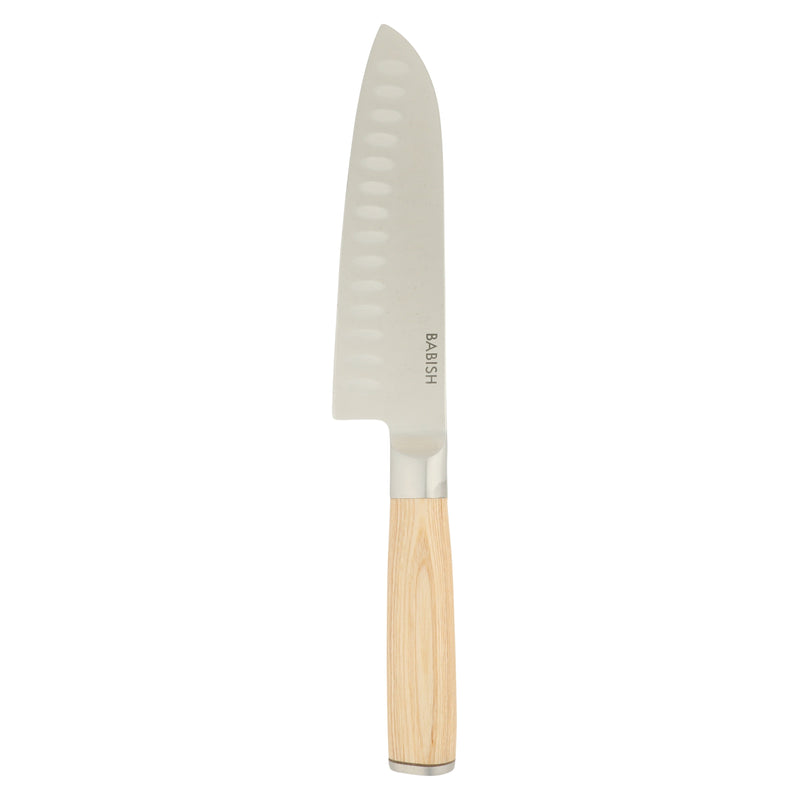 Babish 6.5" German Steel Santoku Knife w/ Paka Wood Handle - Gift Box w/ Remailer
