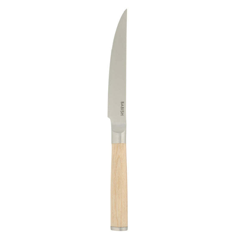 Babish 4 pc 4.9" German Steel Steak Knives w/ Paka Wood Handle - Gift Box w/ Remailer