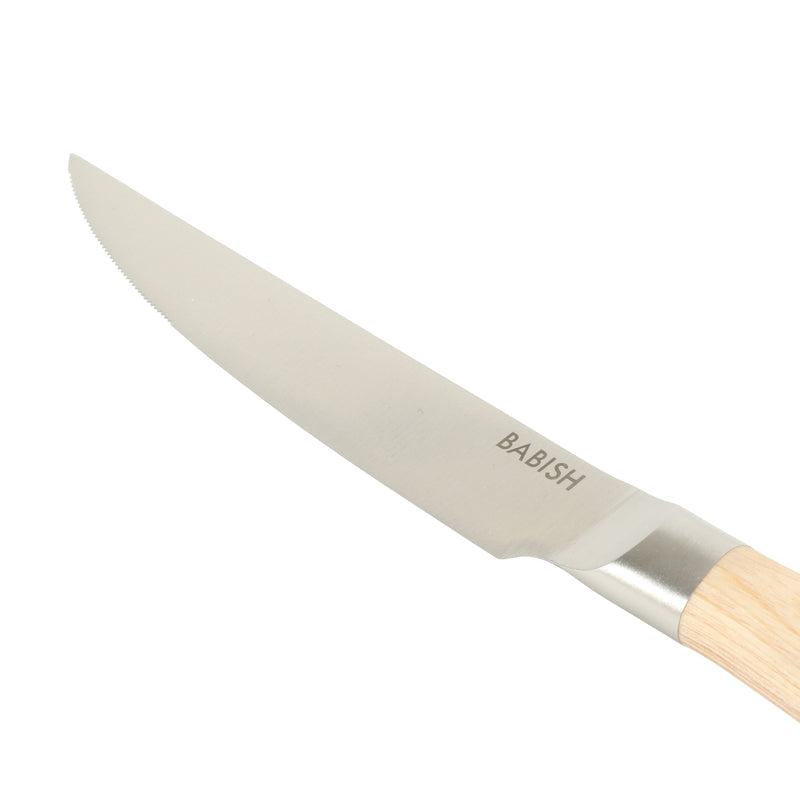 Babish 4 pc 4.9" German Steel Steak Knives w/ Paka Wood Handle - Gift Box w/ Remailer