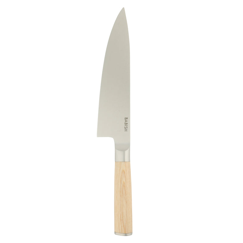 Babish 8" German Steel Chef Knife w/ Paka Wood Handle - Gift Box w/ Remailer