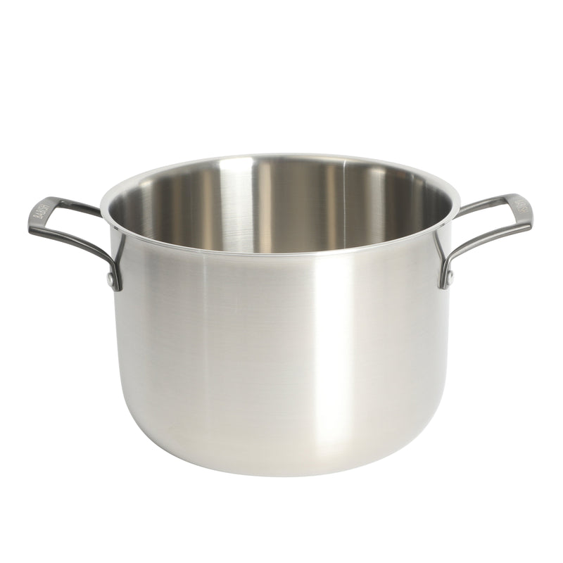 Babish 8qt Triply Stainless Steel Stockpot w/ Glass Lid & Black PVD Handle - Color Sleeve w/ Remailer