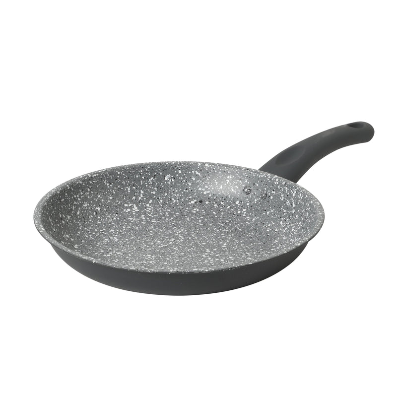 Gibson Home Clipperton 10" Carbon Steel Frying Pan - Grey Speckle Interior - Matte Charcoal Exterior - Soft Touch Handle - Open Stock w/ Color Label