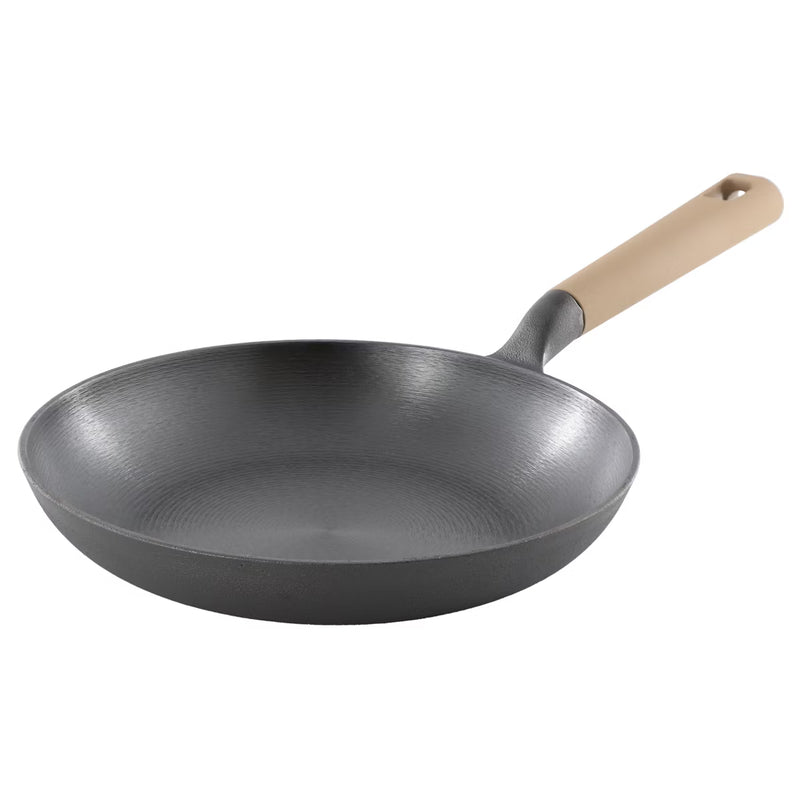 Gibson Home Eaglestone 11" Light Cast Iron Skillet - Circular Rough Polish Int - No Rivets Bakelite Handle - Color Sleeve