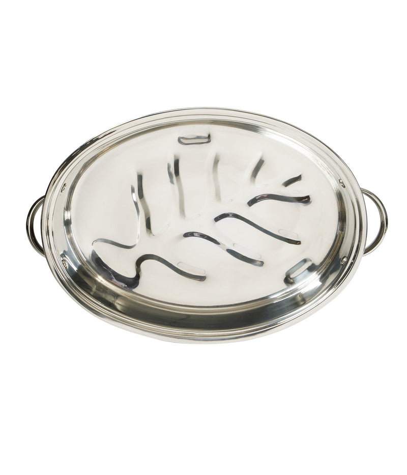 Gibson Home Johnstown 18" Stainless Steel Roaster w/ Domed Lid - Oval - Color Label w/ Shrink Wrap